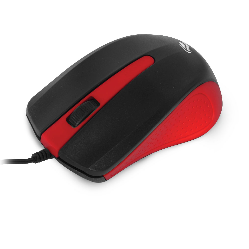 Mouse USB C3teh 1000DPI MS-20RD Preto e Vermelho