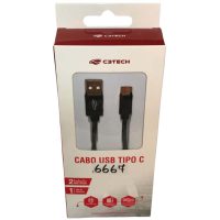 Cabo USB x Type-C Carregador de Celular 2A 2M C3Tech C20BK - Image 2