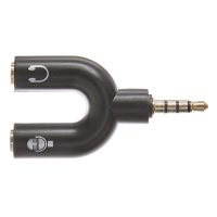 Adaptador Áudio P3 Macho X 2 P2 Fêmea Áudio e Microfone em U - Image 3