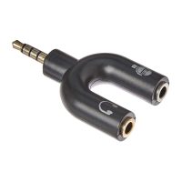 Adaptador Áudio P3 Macho X 2 P2 Fêmea Áudio e Microfone em U