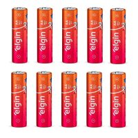 Pilha Zinco/Carvão AA 1.5v Elgin Pacote com 10