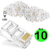 Conector RJ45 Cat6 Pacote com 10