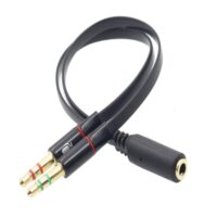 Cabo Áudio P3 Fêmea X 2 P2 Macho Microfone + Fone