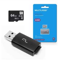 Cartão de Memória Multilaser + Adaptador USB Micro SD 64GB