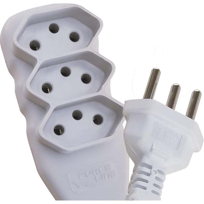 Extensão Elétrica com 3 Tomadas Tripolar 5m Branco - Image 2