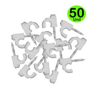 Fixador de Cabo Redondo 10mm Pacote com 50 Branco