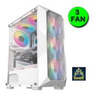 Gabinete Gamer com 3 Cooler fan RGB Hayom GB1730 Branco