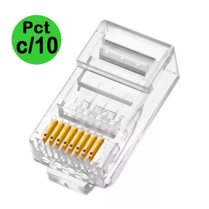 Conector RJ45 Cat5-e Vazado pacote com 10