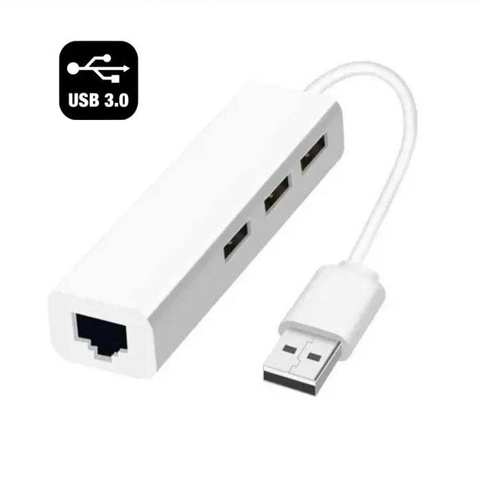 Conversor USB x RJ45 Gigabit + Hub USB 3.0 T133
