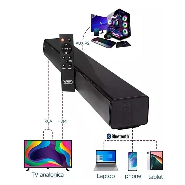 Caixa de Som Soundbar 60W 90Hz Knup KP-6037BH - Image 3