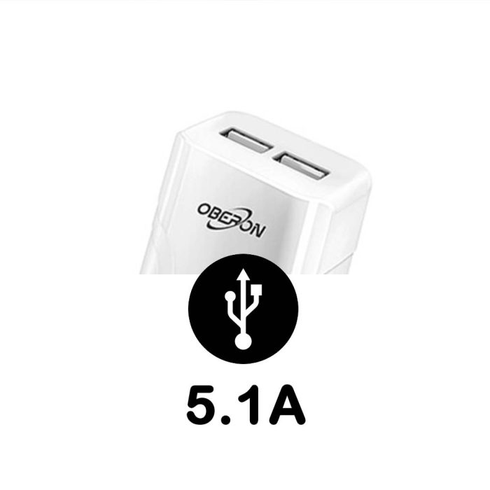 Carregador de Celular com 2 USB + Cabo Type-c de 1M 5.1A OR-IC044/C - Image 2