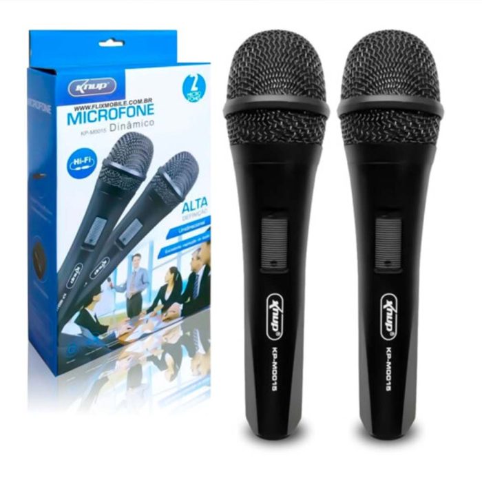 Microfone de Mão Dinâmico Knup KP-M0015 com 2