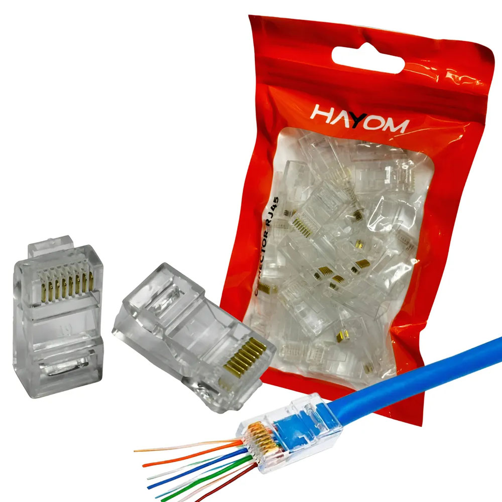 Conector RJ45 Cat5e Pacote com 20