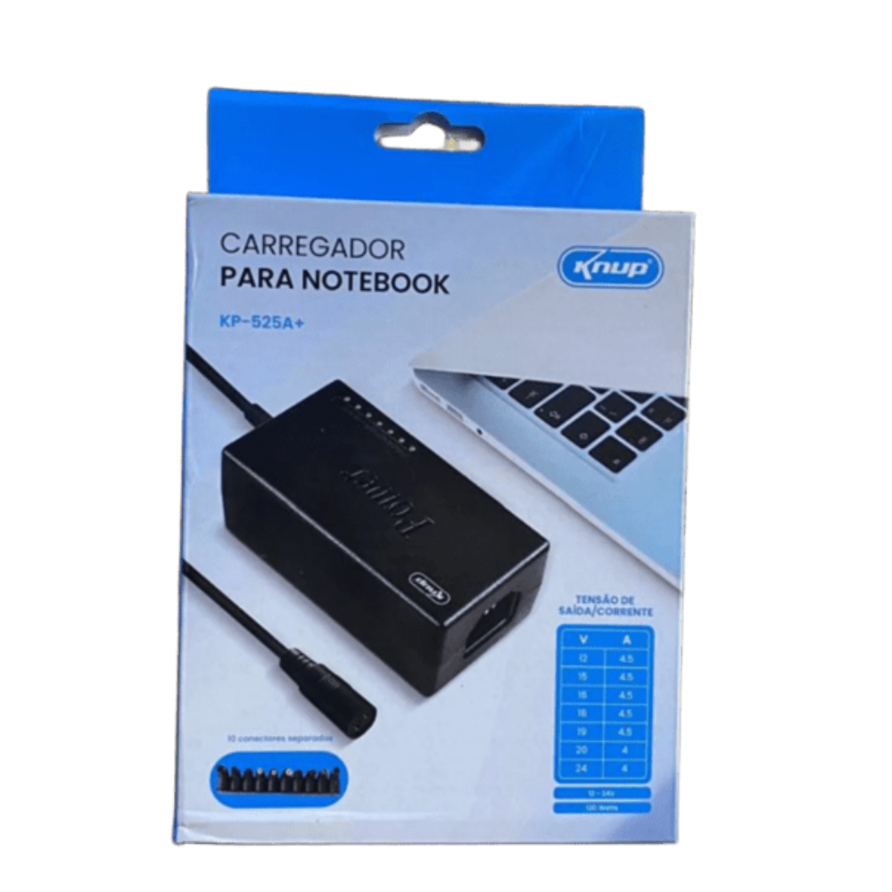 Carregador de Notebook Universal 10 Plugs 120w Knup KP-525A+