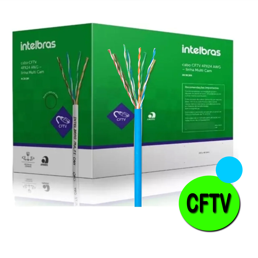 Cabo CFTV e Alarme 8 Vias 4 Pares Intelbras