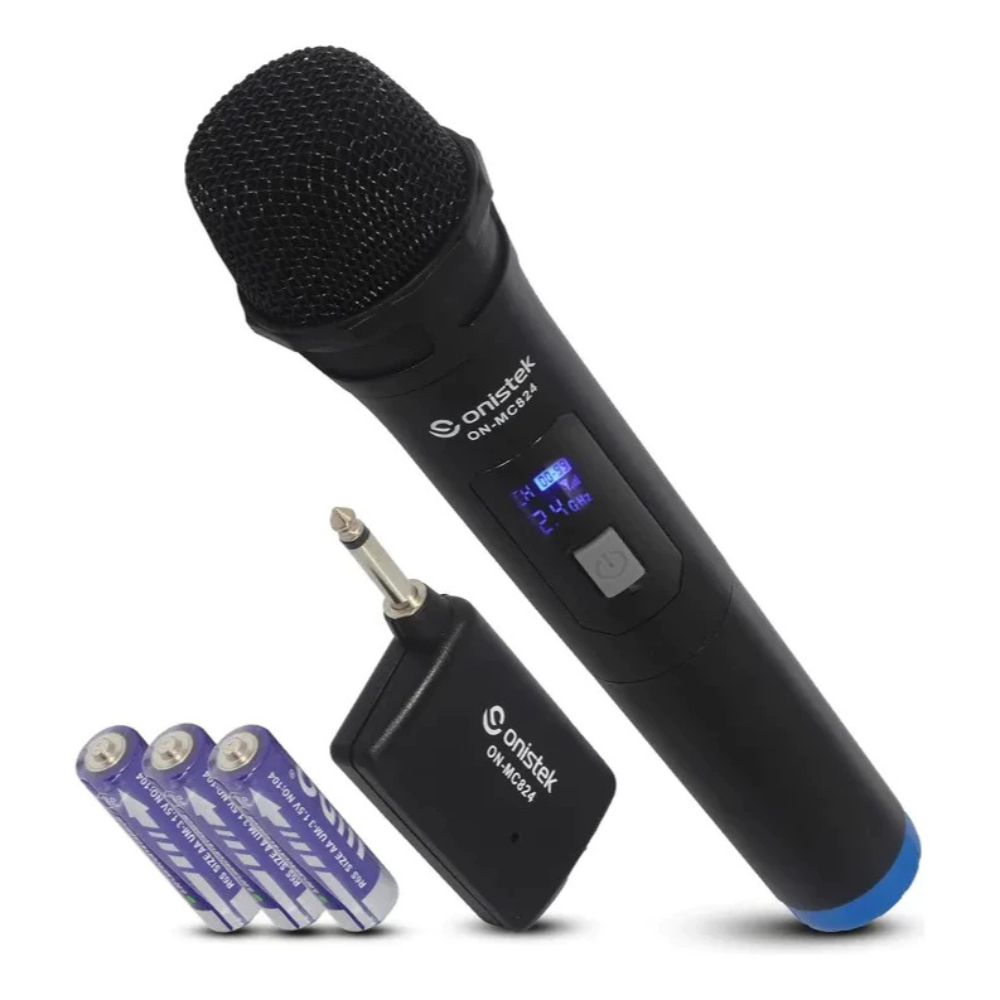 Microfone de Mão Sem fio 2.4Ghz Onistek ON-MC824