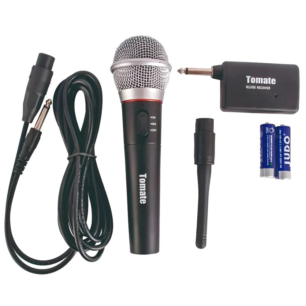 Microfone de Mão com fio e sem fio Profissional 2.4Ghz MT-1201