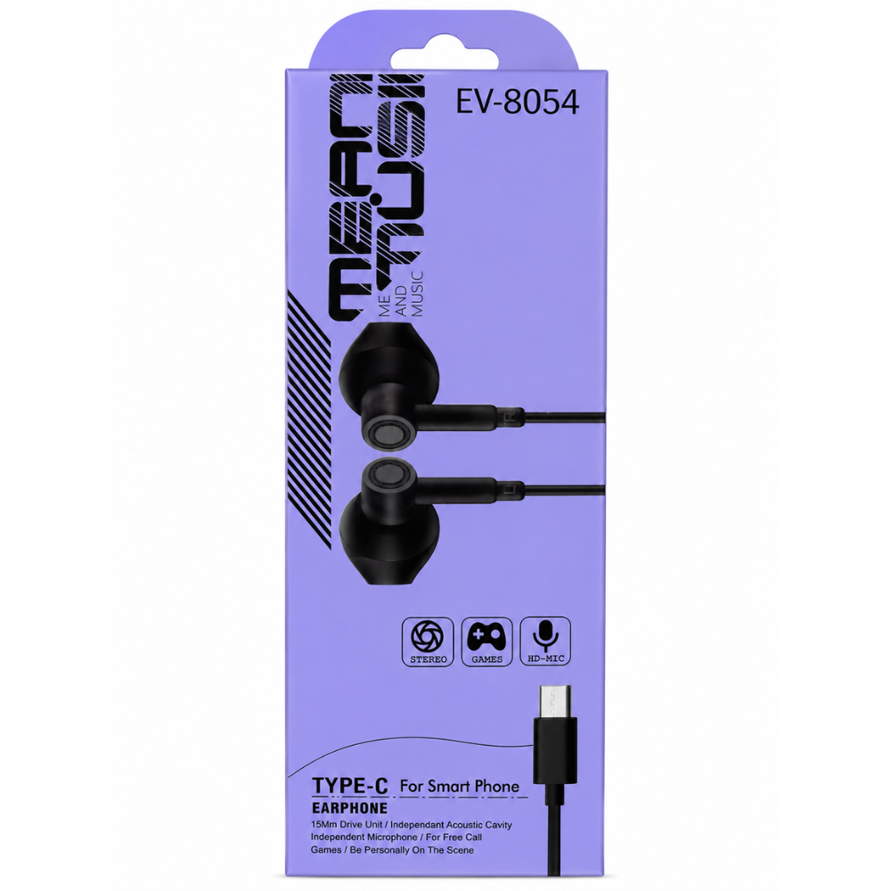Fone de Ouvido com Microfone Shinka Type-C EV-8054