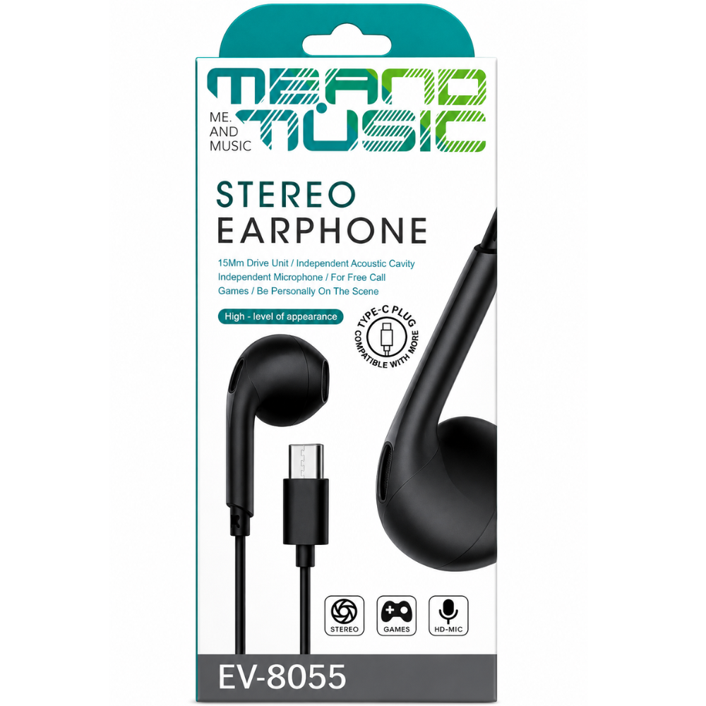 Fone de Ouvido com Microfone Shinka Type-C EV-8055